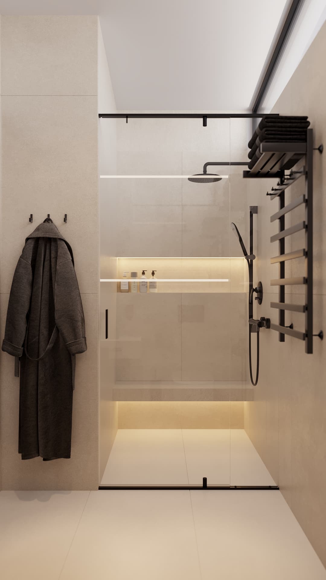 Душова з підсвіткою