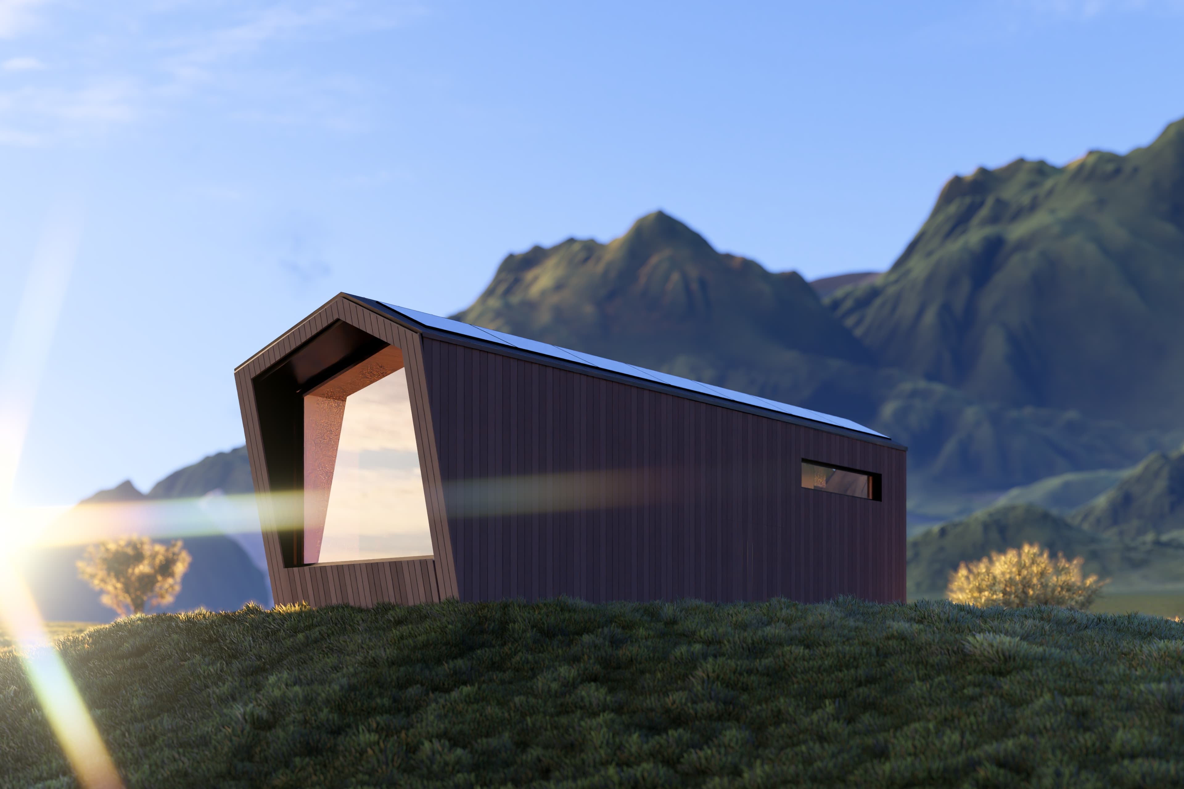 Екстер’єр — фасад з великими вікнами