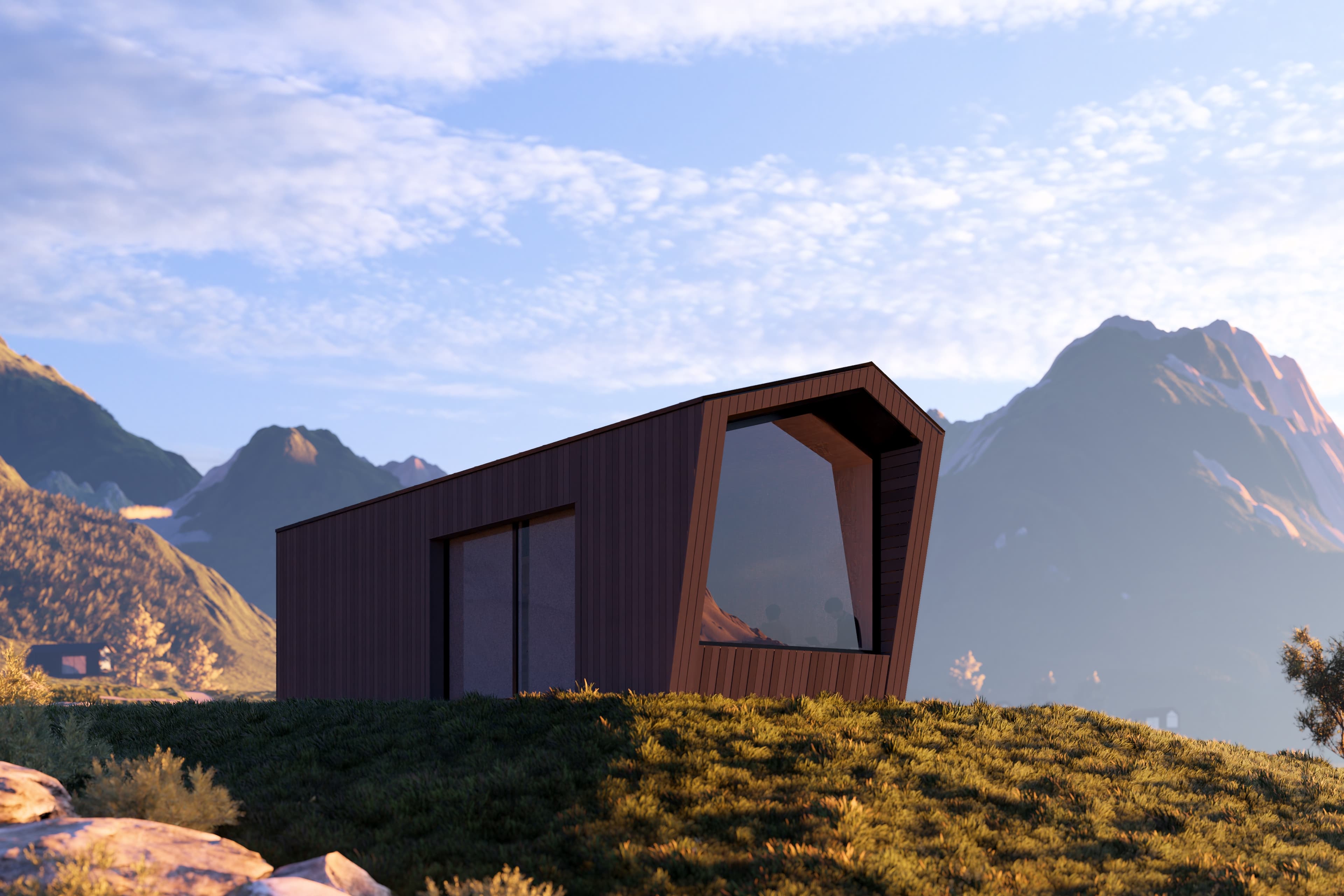 QHome Alpine — модульний дім у горах